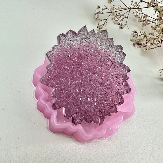 Sparkling Crystal Flower Coaster Silicone Mold, Create Stunning DIY Coasters, Great Gift for Crafters and DIY Enthusiasts
