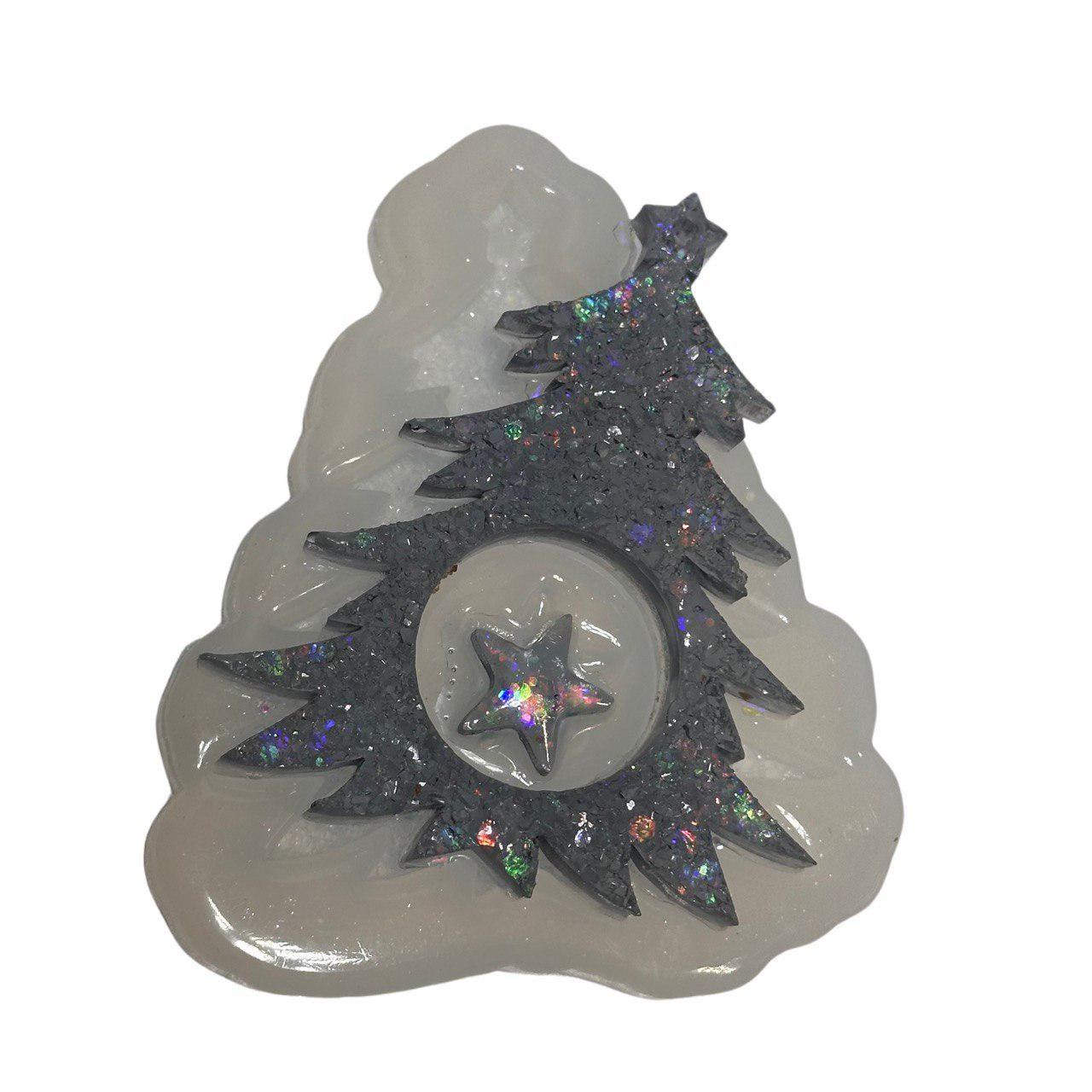 Xmas tree design Silicone Mould with Crystals - Sparkling Holiday Decorations, DIY Resin Crafts, Unique Gift for Craft Lovers Resin Molds Ideas Decor Shop