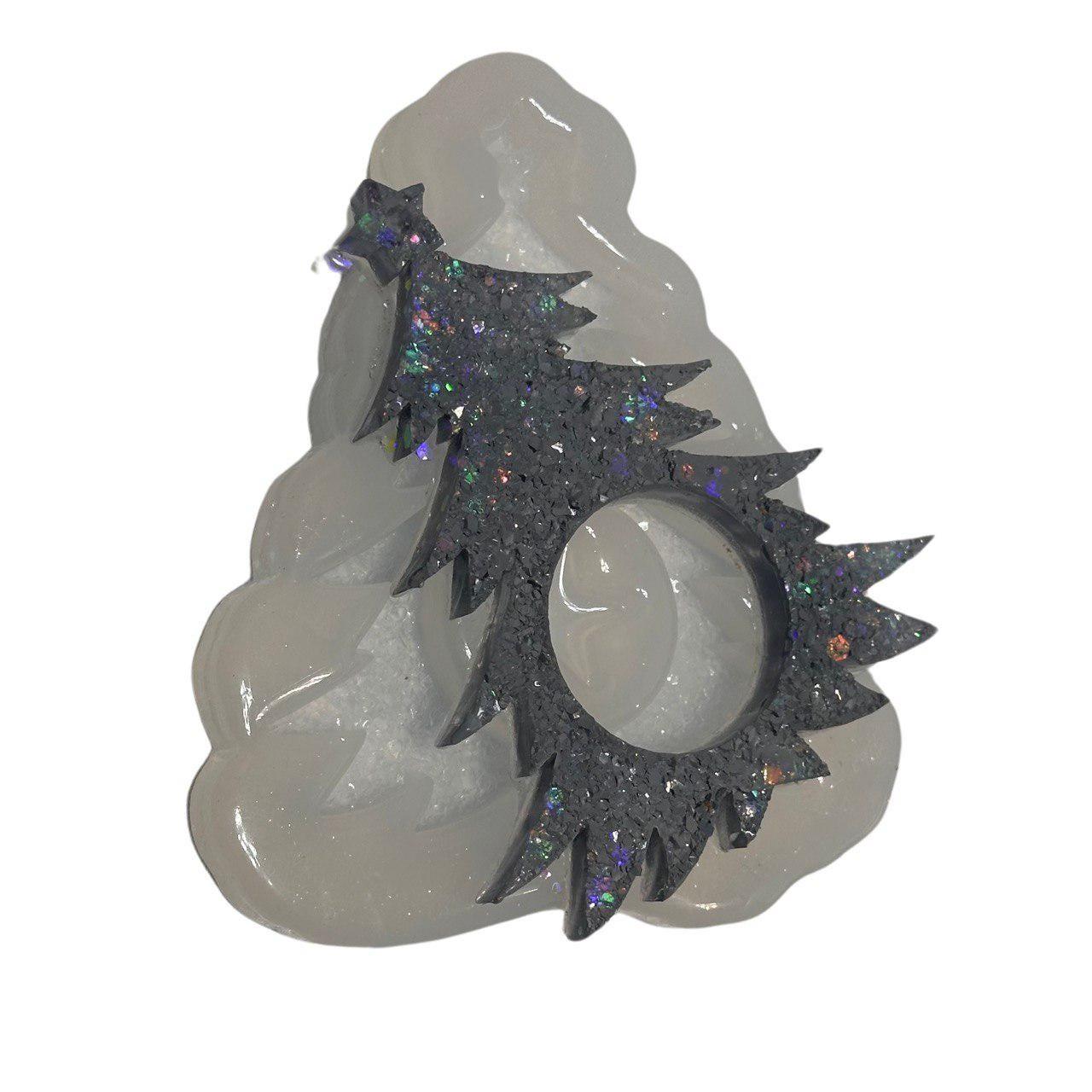 Xmas tree design Silicone Mould with Crystals - Sparkling Holiday Decorations, DIY Resin Crafts, Unique Gift for Craft Lovers Resin Molds Ideas Decor Shop
