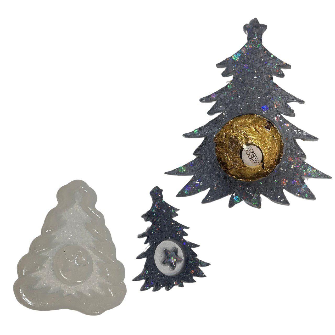 Xmas tree design Silicone Mould with Crystals - Sparkling Holiday Decorations, DIY Resin Crafts, Unique Gift for Craft Lovers Resin Molds Ideas Decor Shop