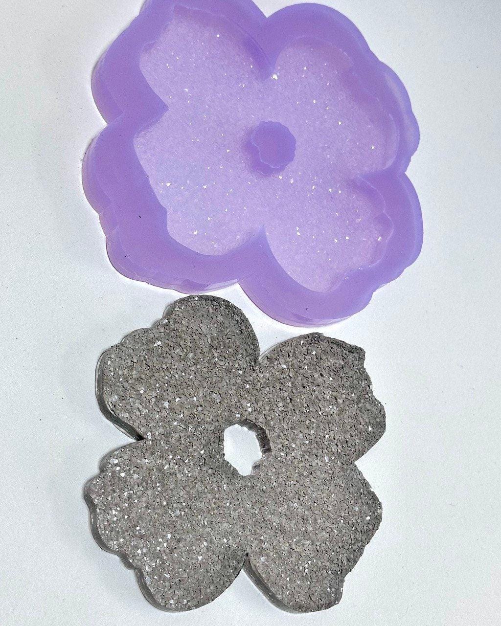 Flower Silicone Mold Stand with Crystals for Resin, Gypsum, and Jesmonite Resin Molds Ideas Decor Shop