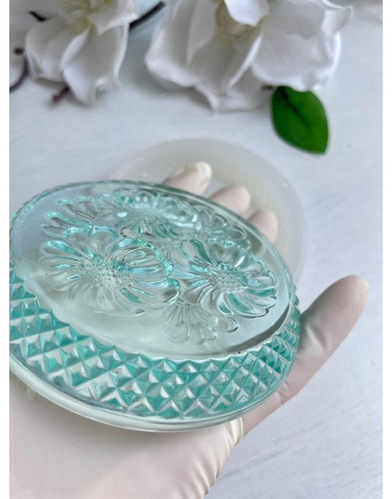 Flower Silicone Mold for Resin Coasters, Jesmonite Trays, and Candle holder Resin Molds Ideas Decor Shop