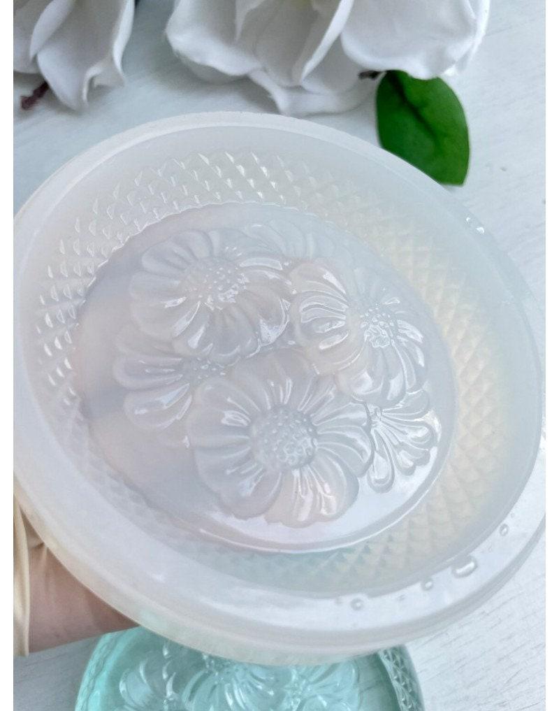 Flower Silicone Mold for Resin Coasters, Jesmonite Trays, and Candle holder Resin Molds Ideas Decor Shop