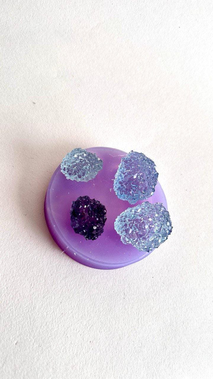 4 Pc Crystal Cluster Silicone Mold Set for DIY Resin Druzy Art Silicone Mold Ideas Decor Shop