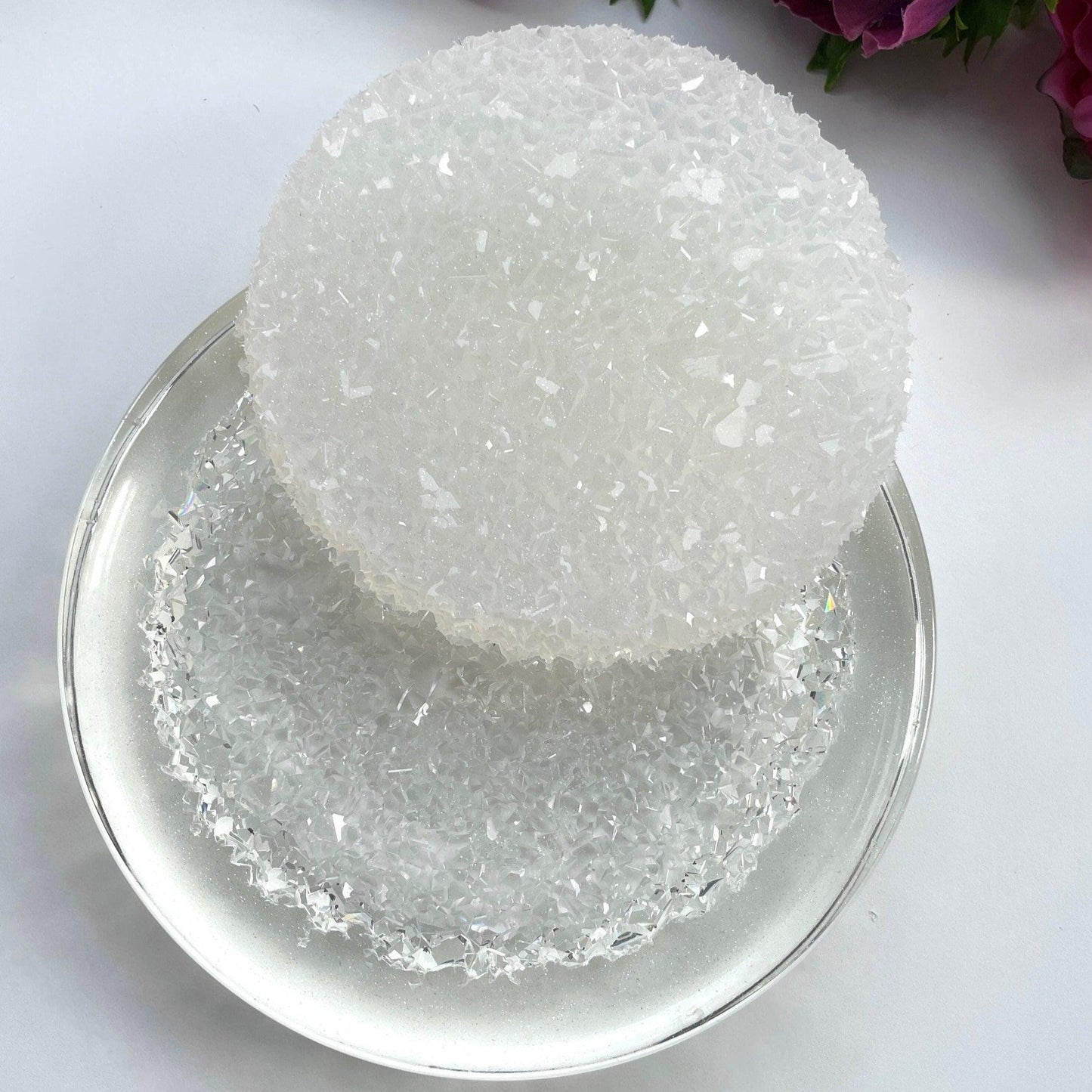 Large Round Insert Crystal Edge Silicone Mold for Wedding Tray and Candle Holder Resin Molds Ideas Decor Shop