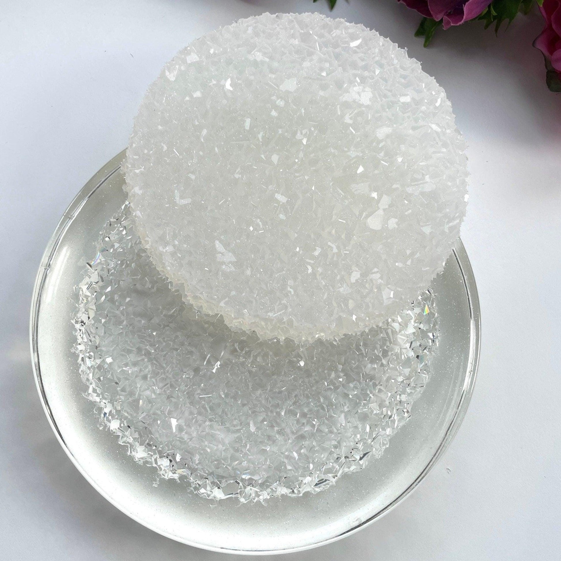 Large Round Insert Crystal Edge Silicone Mold for Wedding Tray and Candle Holder Resin Molds Ideas Decor Shop