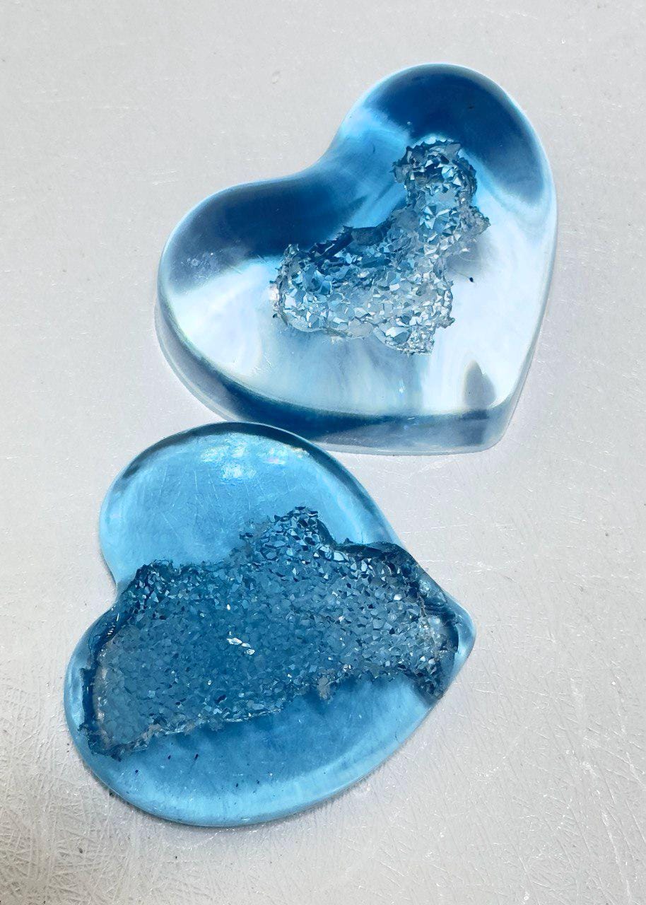 Druzy Heart Silicone Mold - 4 Crystal Geode Designs for Resin Jewelry Silicone Mold Ideas Decor Shop