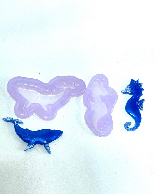 Marine Sea Set Whale and Seahorse Silicone Mold for Jewelry Resin Art Resin Molds Ideas Decor Shop Default Title