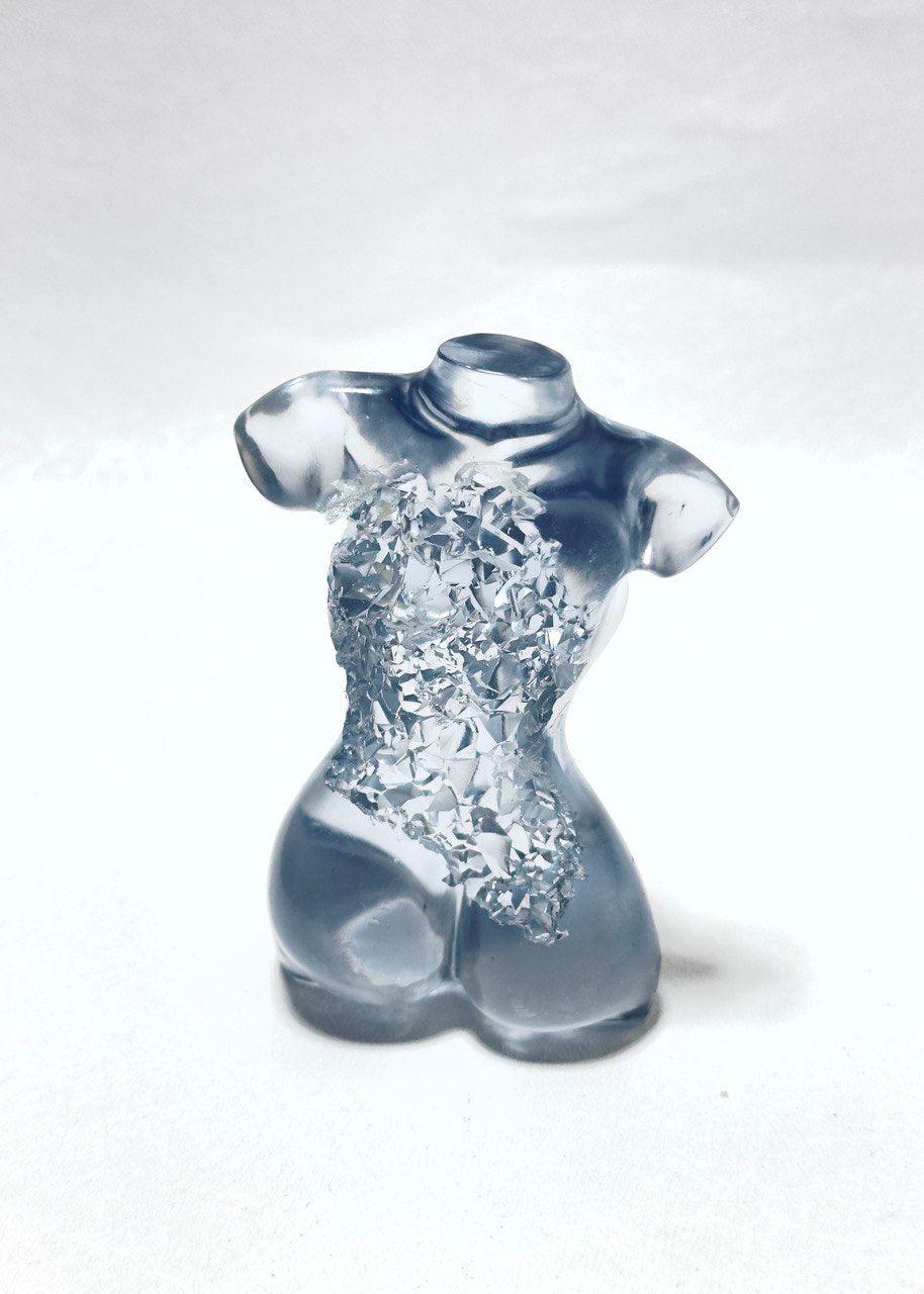 Silicone Geode Crystal Mold - Female Torso Sculpture Mold Resin Molds Ideas Decor Shop