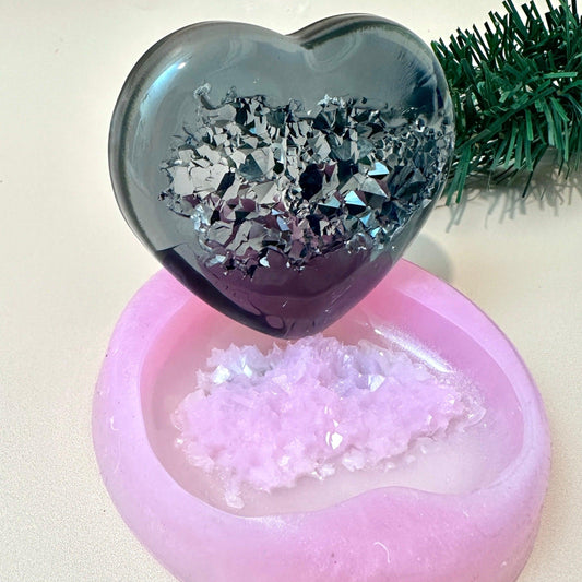 Druzy Crystal Geode Heart Silicone Mold for Resin Jewelry and Crafts Resin Molds Ideas Decor Shop Default Title