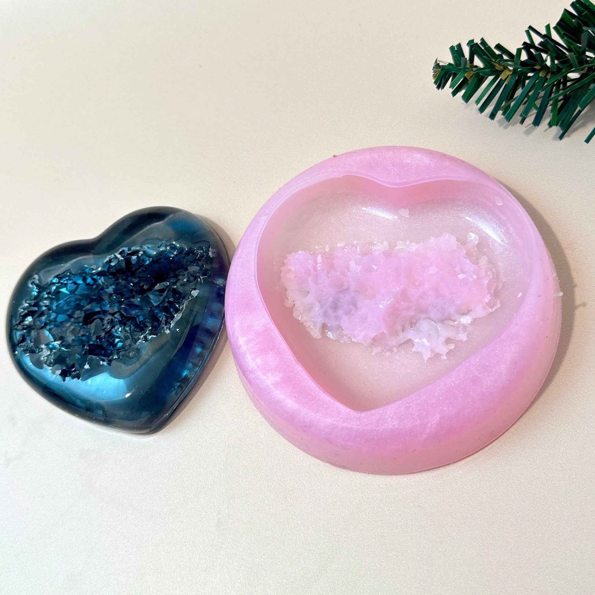 Druzy Crystal Geode Heart Silicone Mold for Resin Jewelry and Crafts Resin Molds Ideas Decor Shop