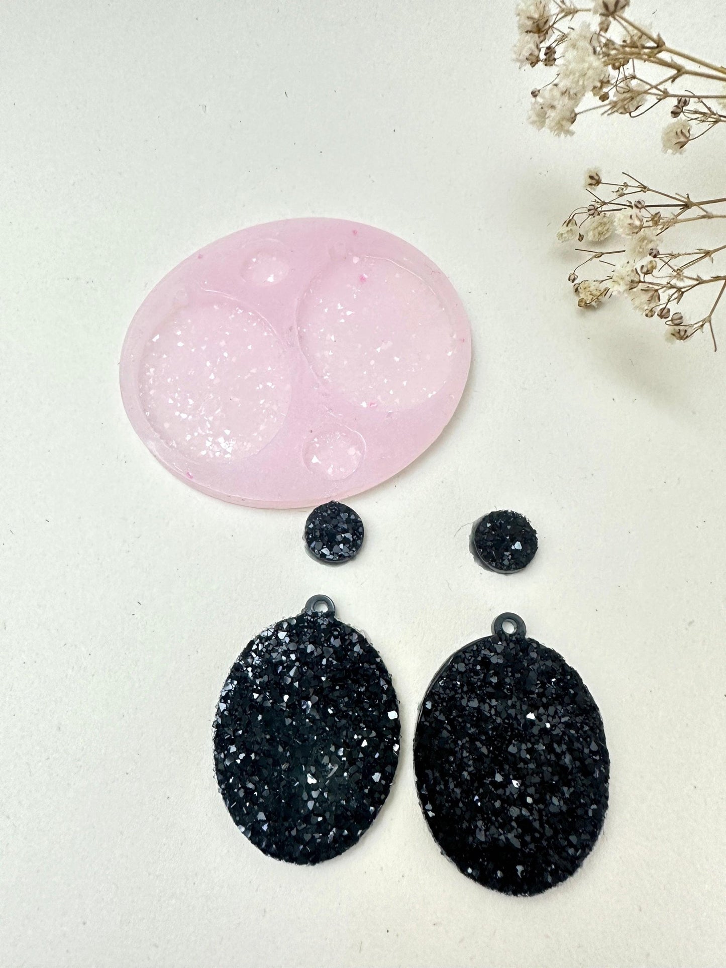 Sparkling Crystal Earrings Set Silicone Mold for Unique Jewelry Gifts Resin Molds Ideas Decor Shop