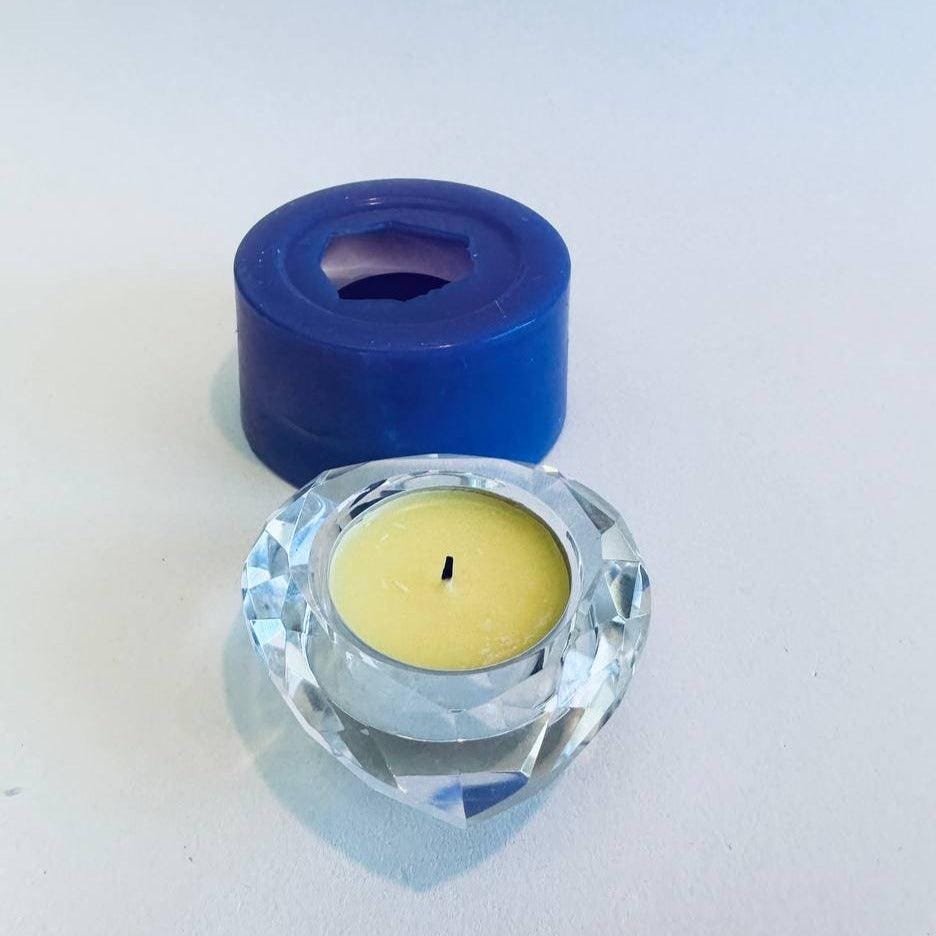 Handmade Crystal Heart Tea Light Holder Resin Casting Silicone Mold Resin Molds Ideas Decor Shop