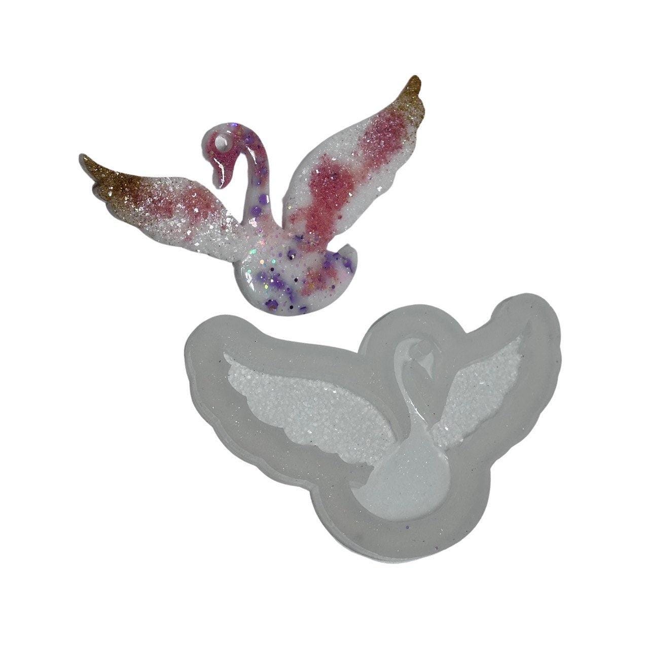 Swan Resin Mold with Crystal Wings – Elegant DIY Ornaments Mold Resin Molds Ideas Decor Shop