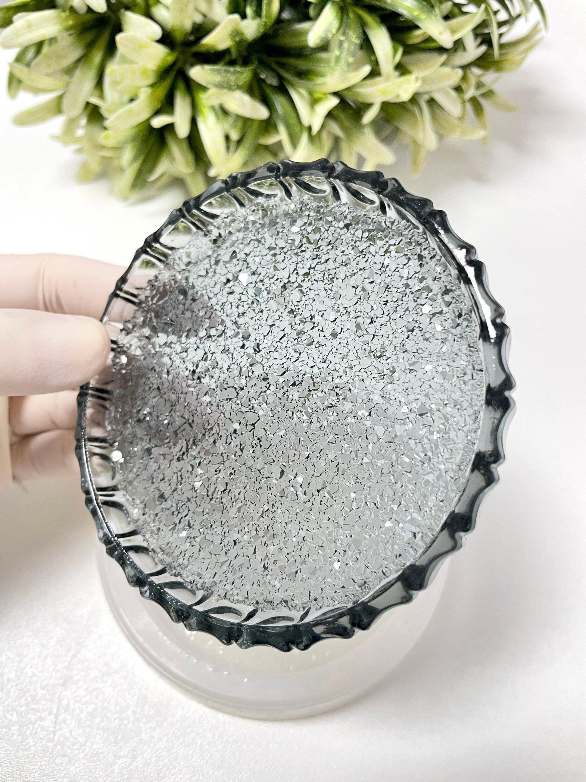 Round Shine Crystal Coaster Silicone Mold for Resin Art and Trays Silicone Mold Ideas Decor Shop