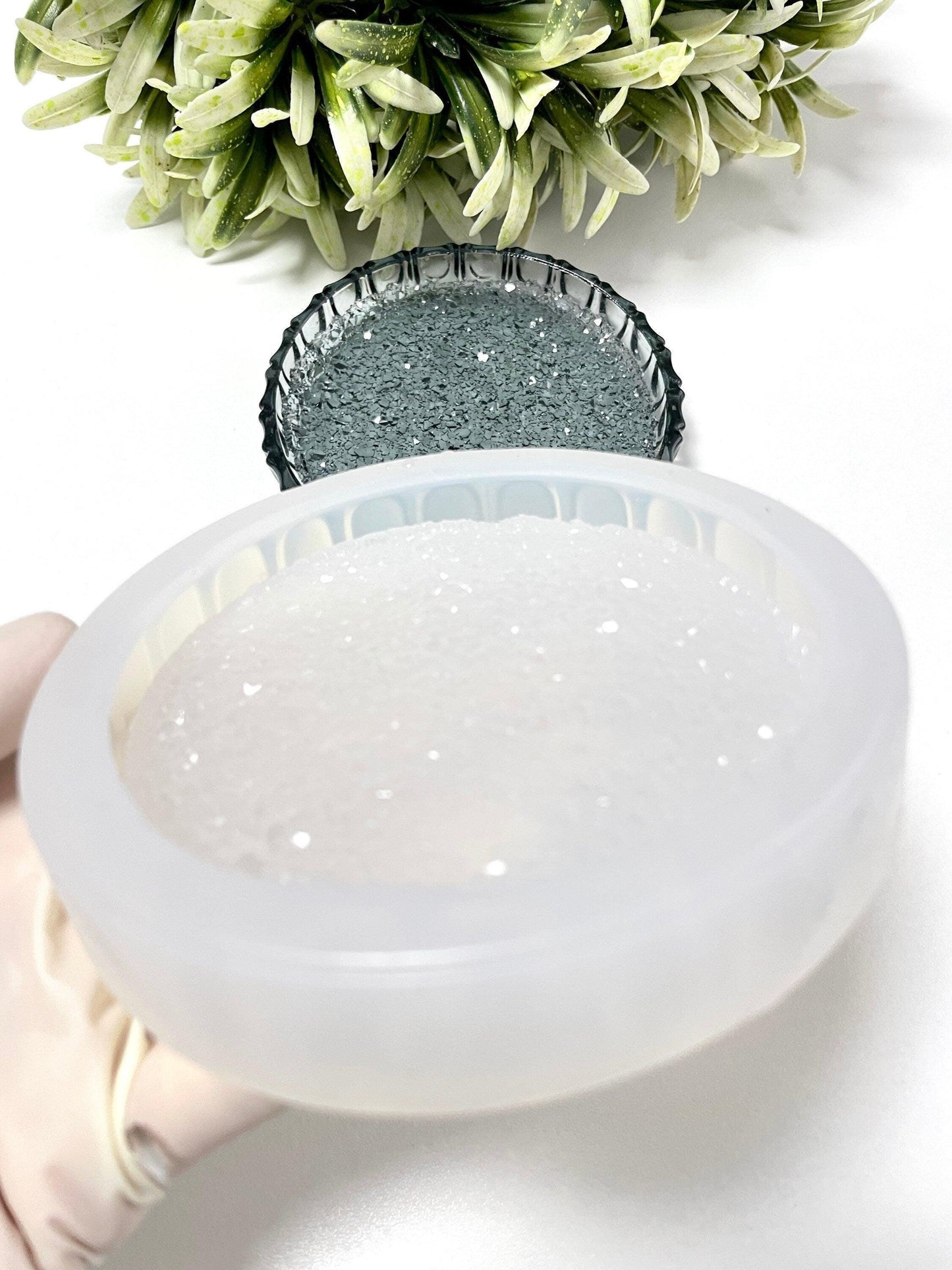 Round Shine Crystal Coaster Silicone Mold for Resin Art and Trays Silicone Mold Ideas Decor Shop