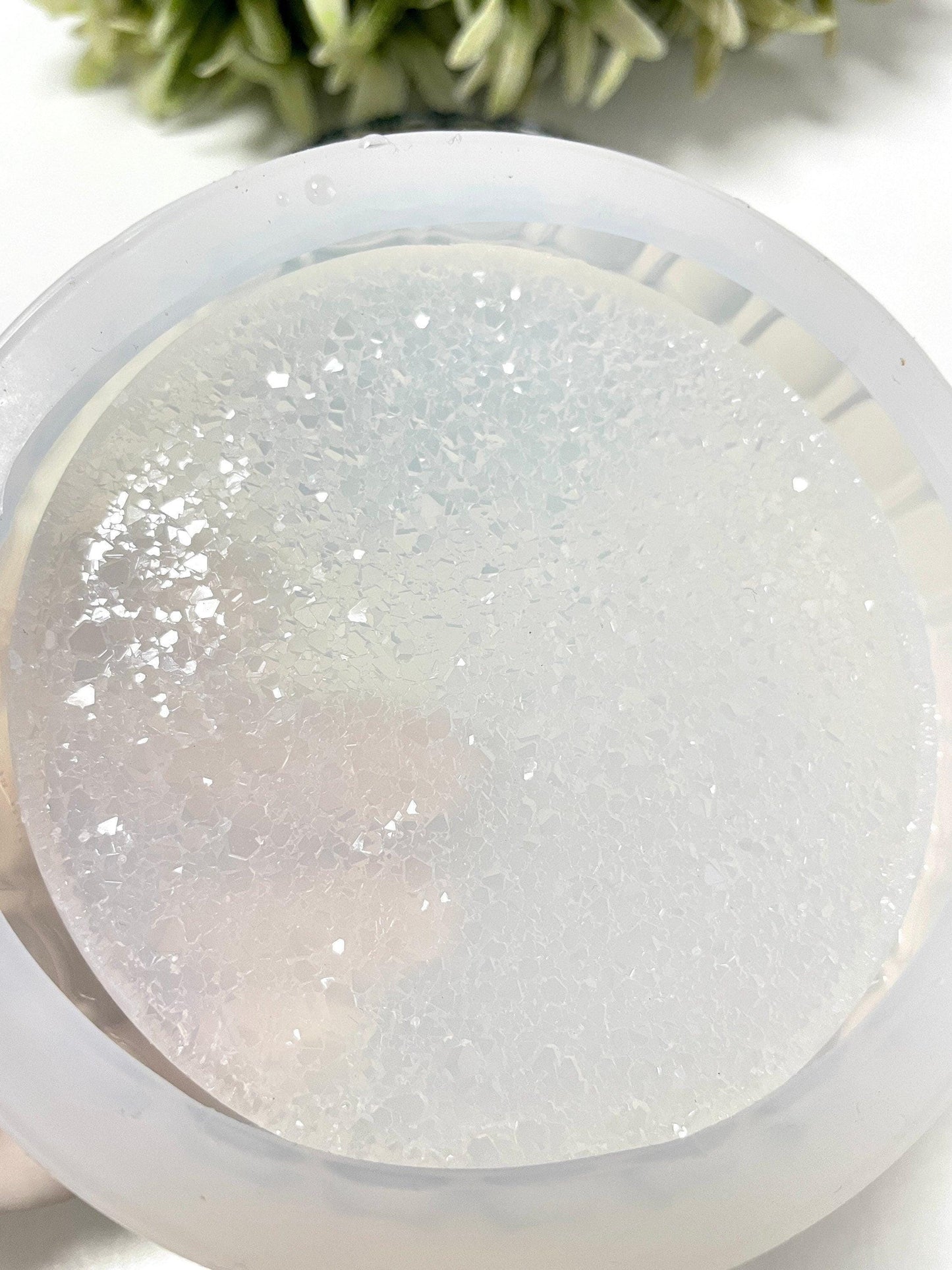 Round Shine Crystal Coaster Silicone Mold for Resin Art and Trays Silicone Mold Ideas Decor Shop