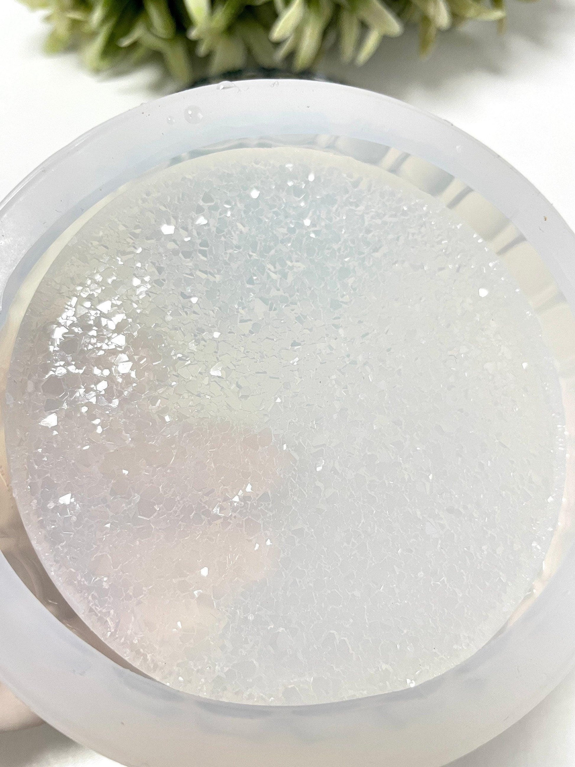 Round Shine Crystal Coaster Silicone Mold for Resin Art and Trays Silicone Mold Ideas Decor Shop
