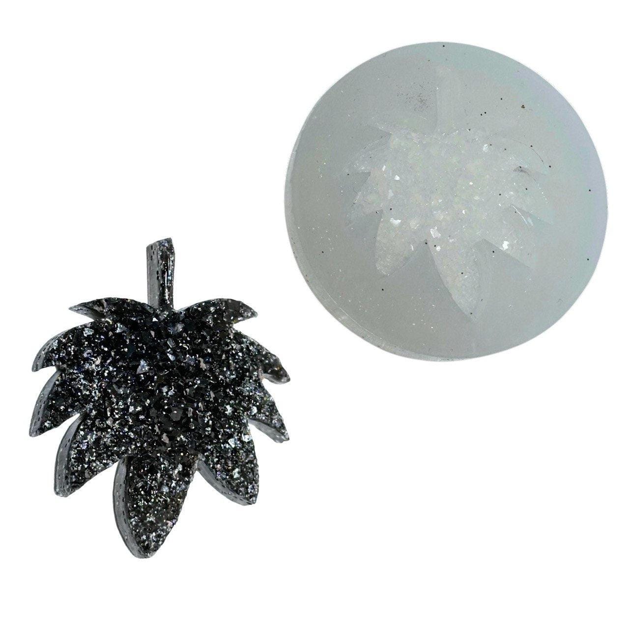 Crystal Druzy Style Leaf Silicone Mold - Resin Art Supply Resin Molds Ideas Decor Shop