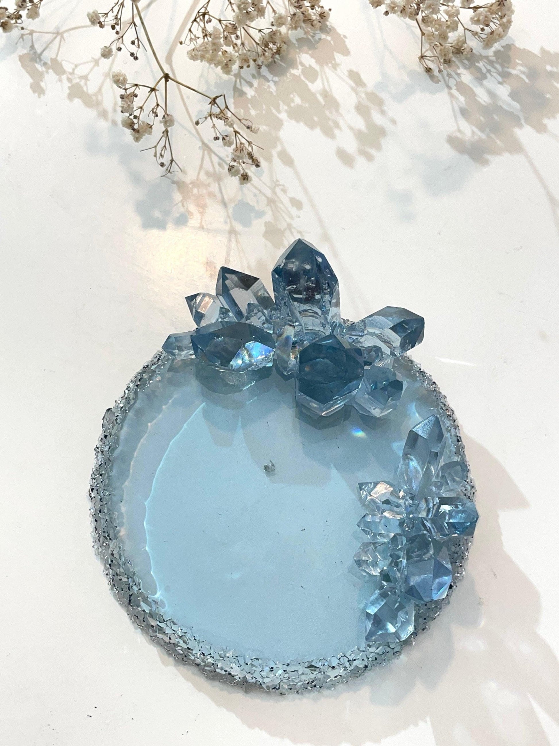 Modern Crystal Edged Tray Mold - Sparkly - New Design! Silicone Mold Ideas Decor Shop