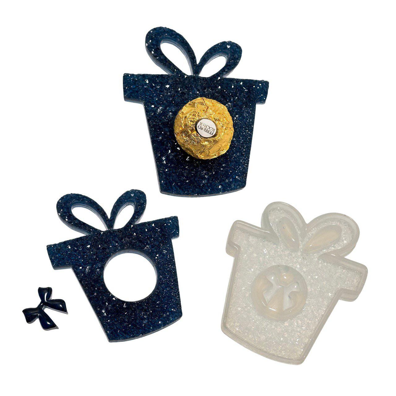 Sparkling Crystal Druzy Christmas Gift Toy Mold with Candy Holder Resin Molds Ideas Decor Shop