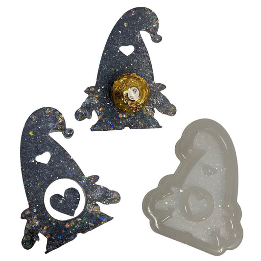 Xmas Druzy Crystal Gnome Silicone Mold with Candy Holder – Resin Art Resin Molds Ideas Decor Shop Default Title