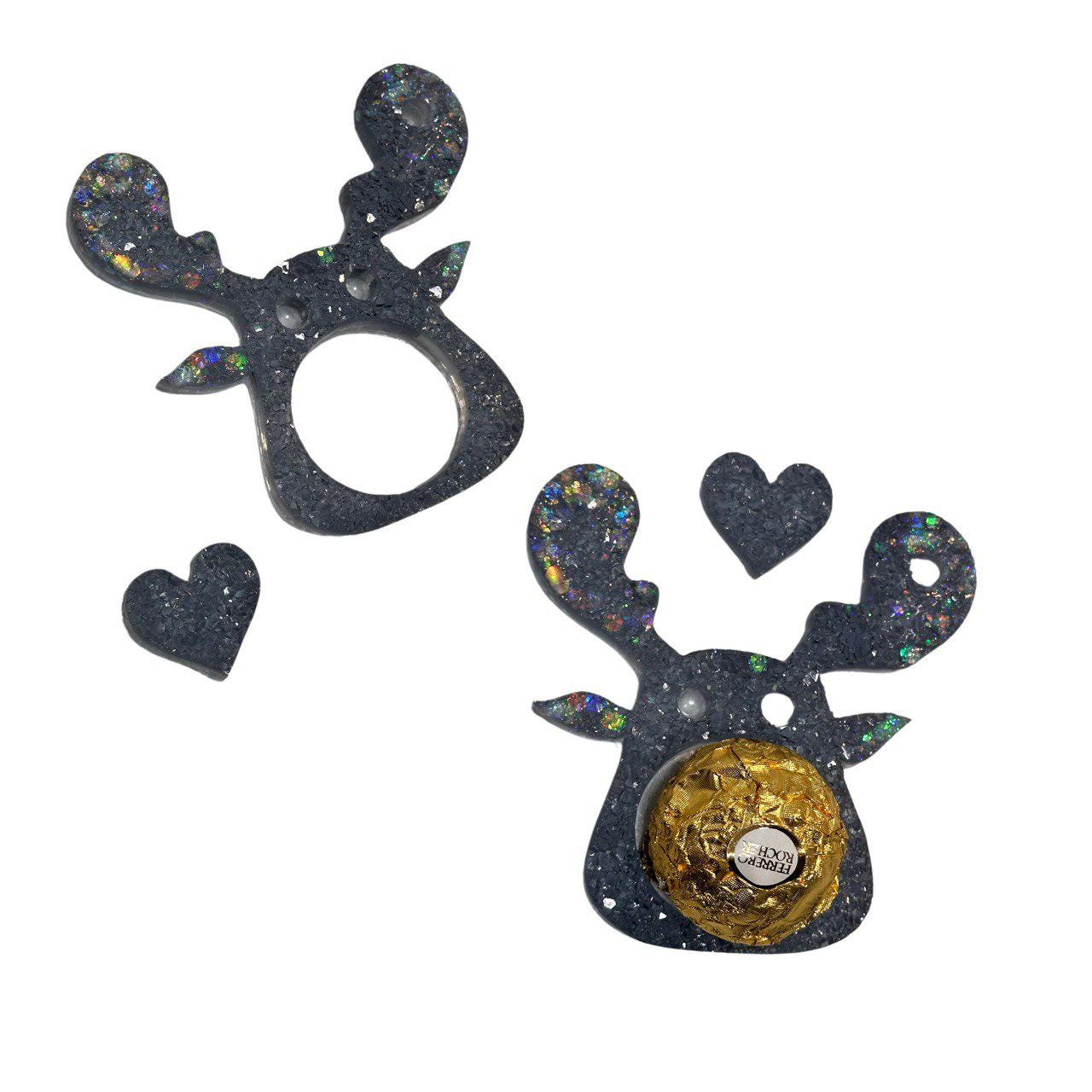 Christmas Deer Resin Mold with Crystals – Holiday Candy Holder Resin Molds Ideas Decor Shop