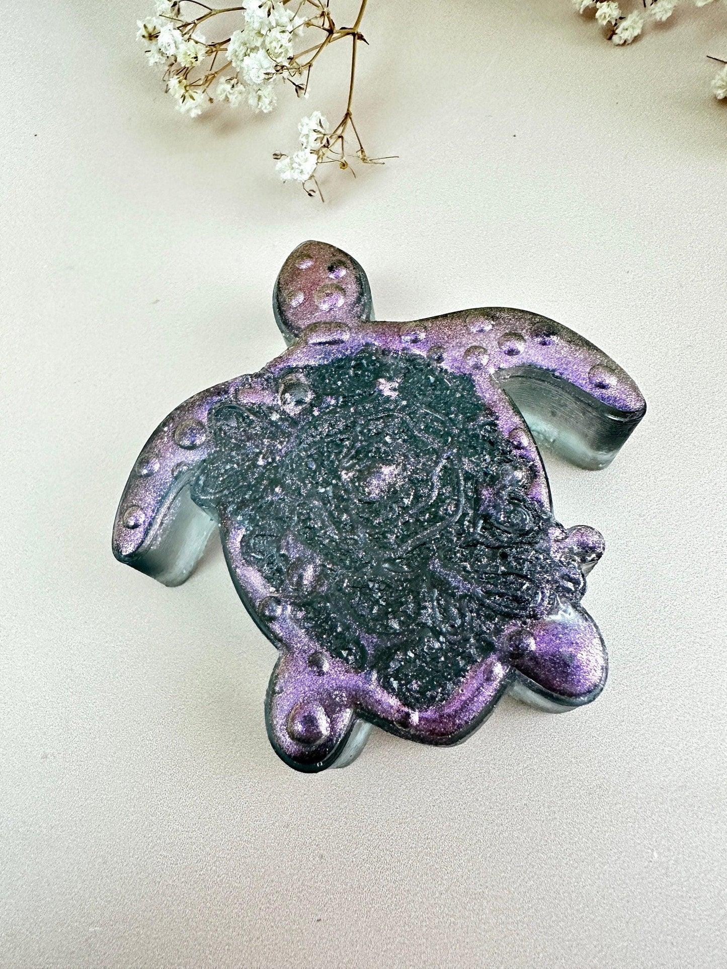 Turtle Rose Silicone Mold with Crystals for Resin Art Creation Resin Molds Ideas Decor Shop