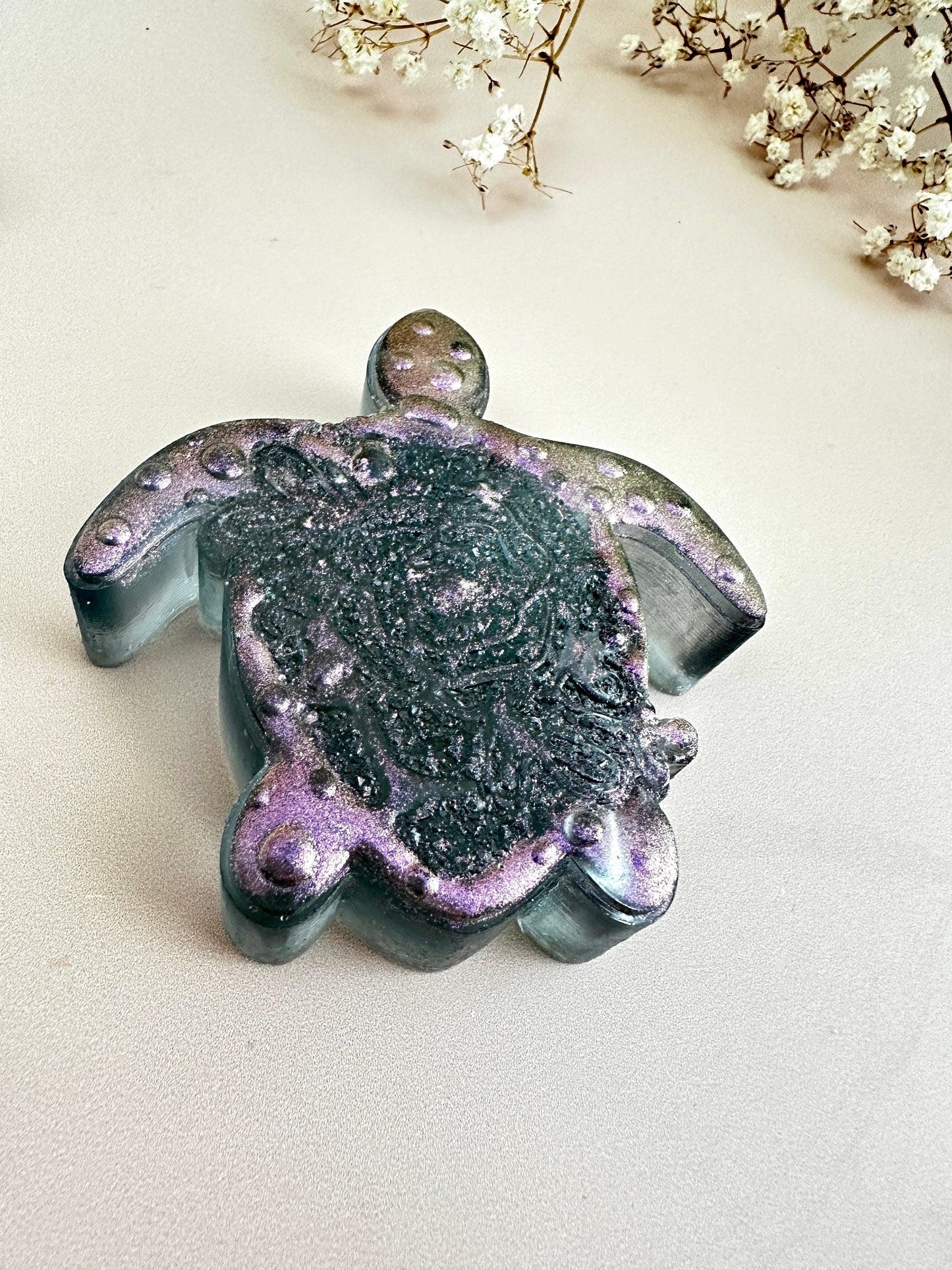 Turtle Rose Silicone Mold with Crystals for Resin Art Creation Resin Molds Ideas Decor Shop