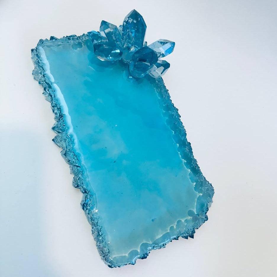 Large Rectangular Silicone Tray Mold Featuring Exquisite Crystal Edges Resin Molds Ideas Decor Shop
