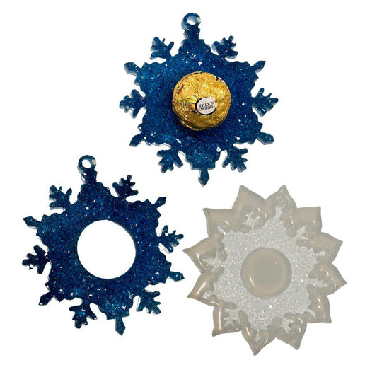 Elegant Snowflake Resin Mold with Crystals Silicone Mold Ideas Decor Shop Default Title