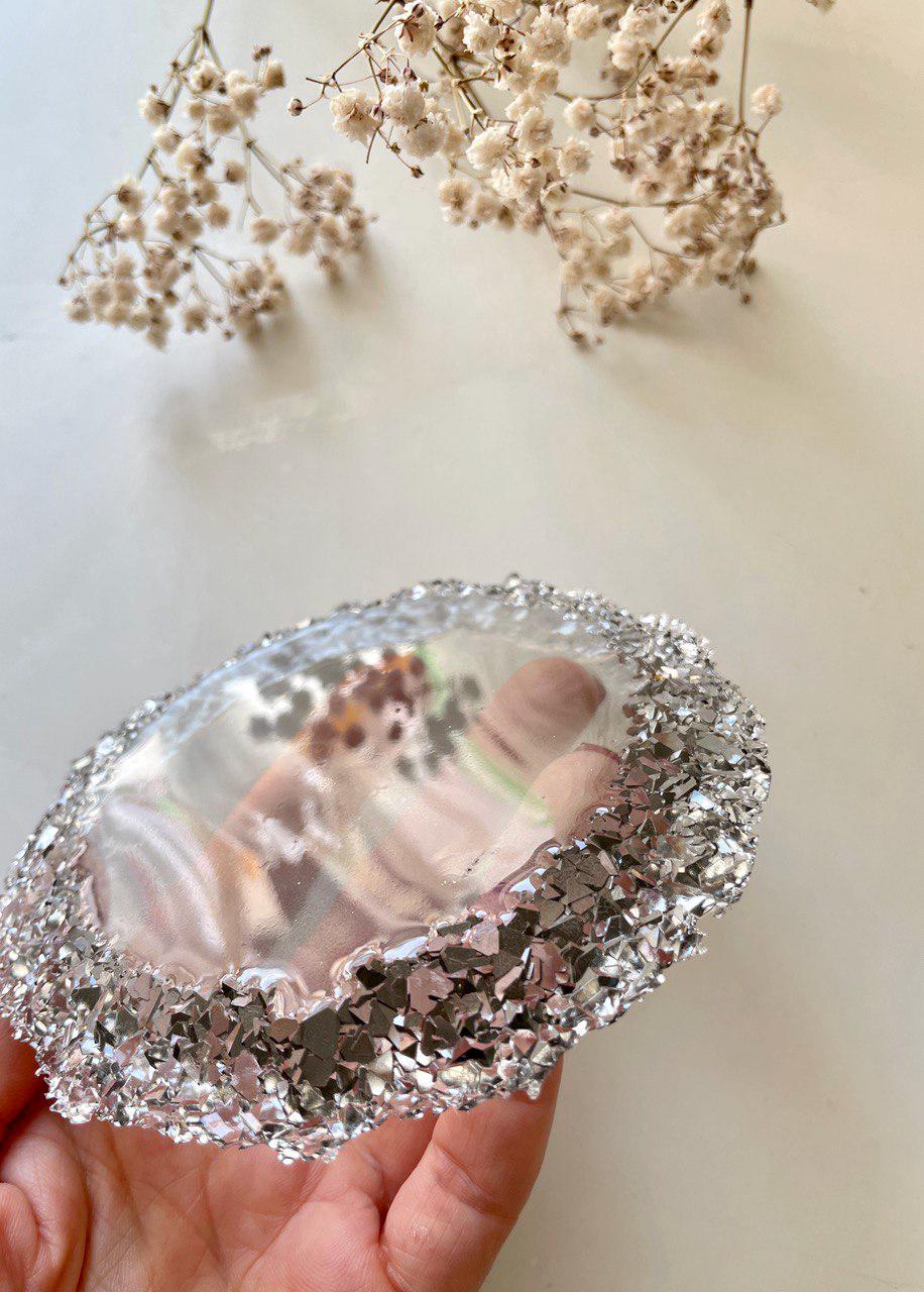 Crystal Edged Coasters - Jewelry Trays Mold - Round Silicone for Stunning Shine Silicone Mold Ideas Decor Shop