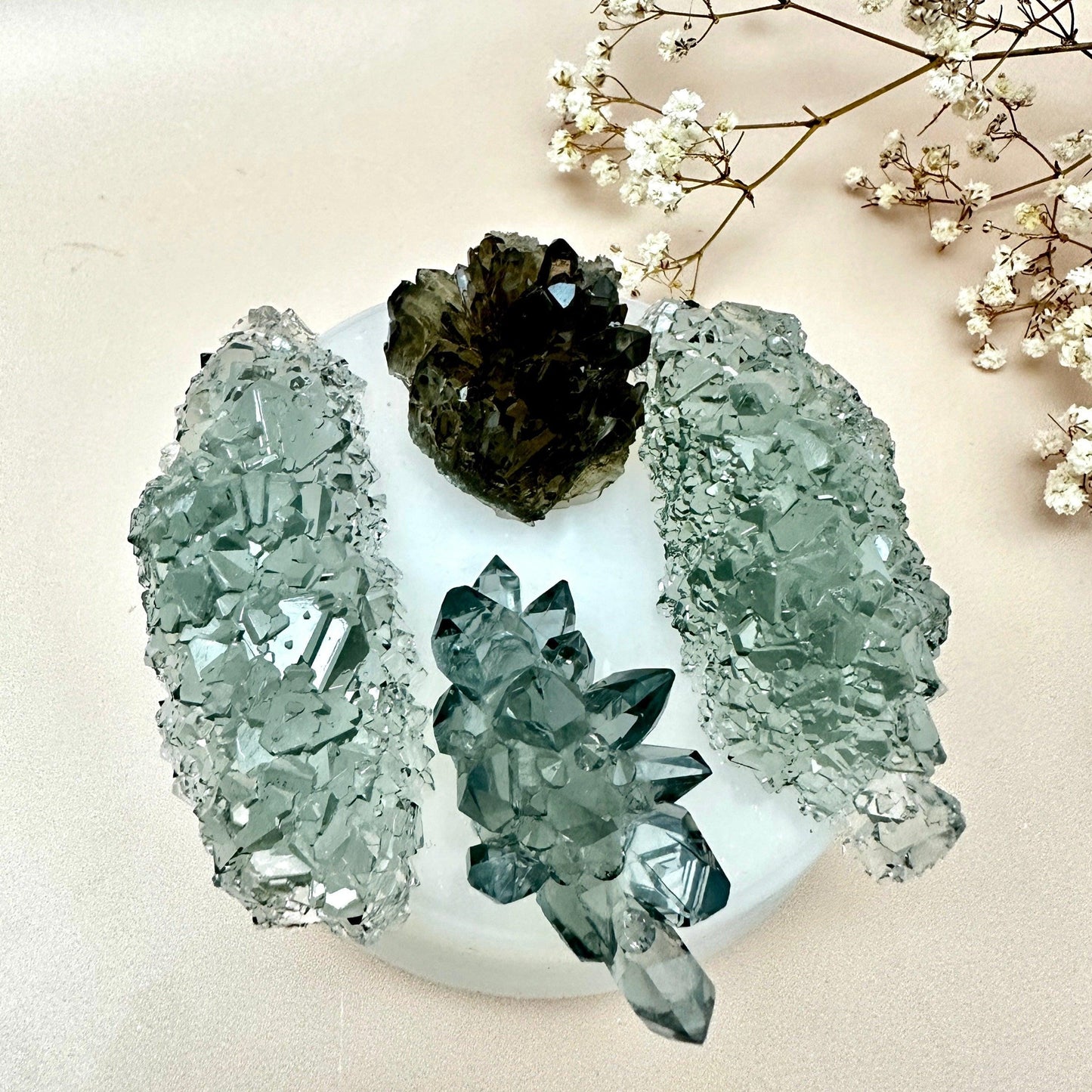 4 Piece Silicone Mold Set for Resin Art - Crystal Cluster Shapes Resin Molds Ideas Decor Shop