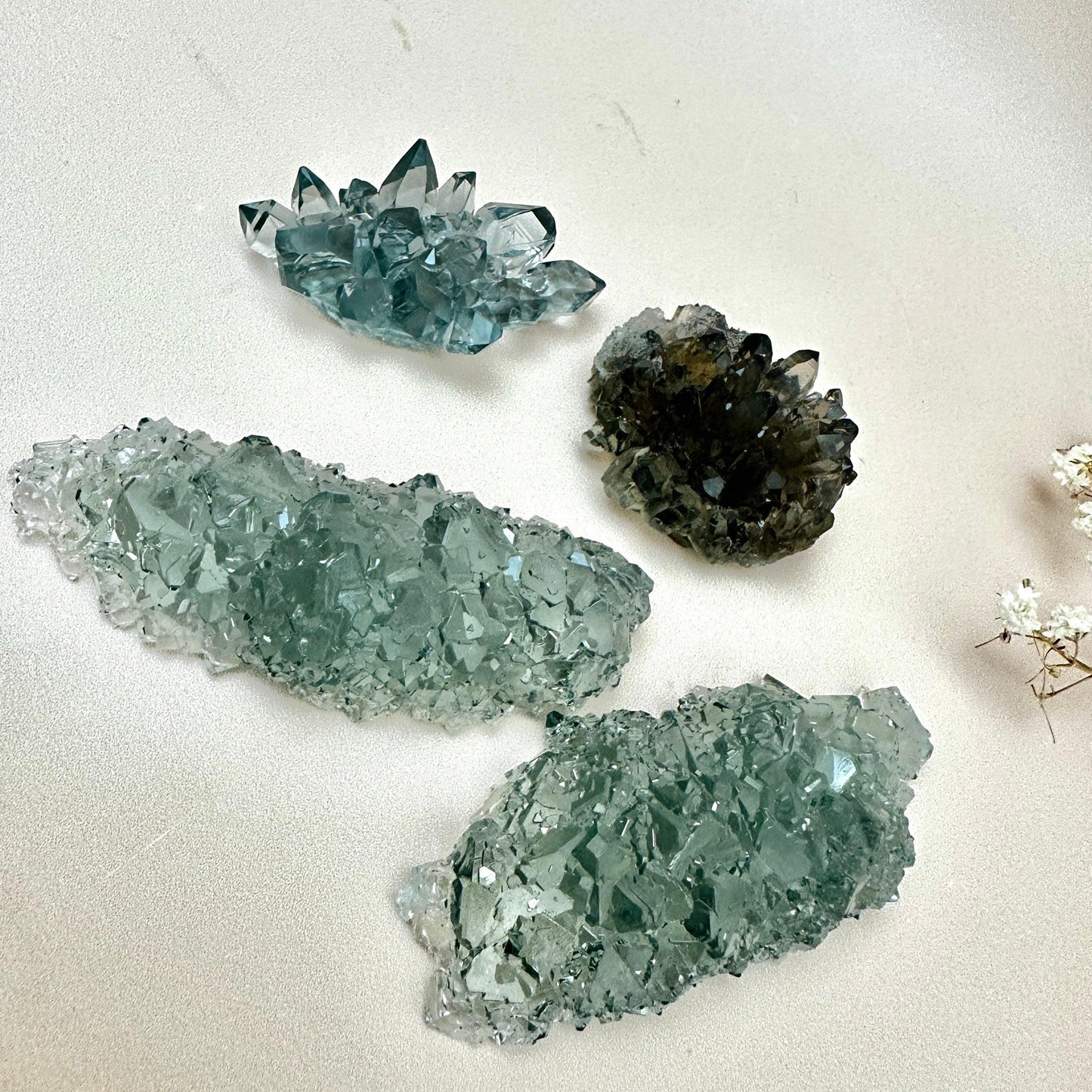 4 Piece Silicone Mold Set for Resin Art - Crystal Cluster Shapes Resin Molds Ideas Decor Shop