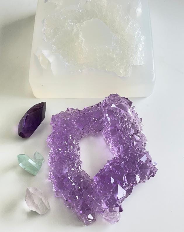 Stunning Resin Art Mold - Extra Large Crystal Cluster Design with 3 Bonus Crystals Resin Molds Ideas Decor Shop