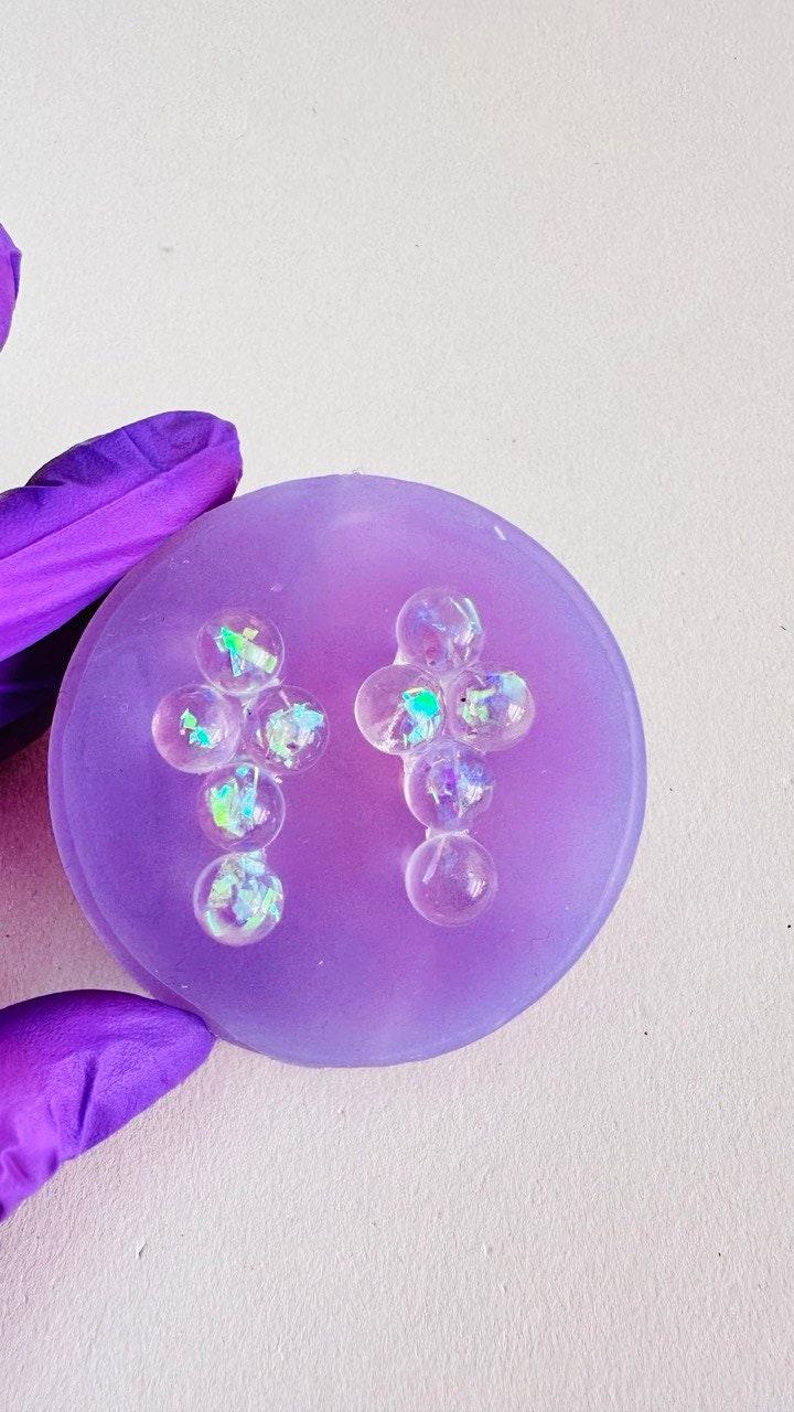 Resin Cross Bubble Jewelry Mold, Pendant - Earrings Set Resin Molds Ideas Decor Shop