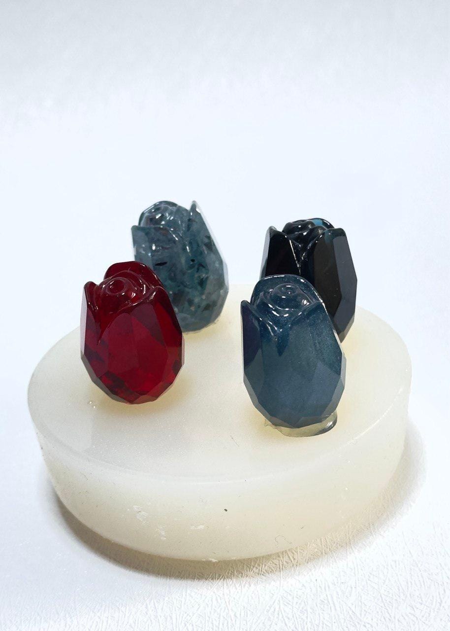3D Crystal Rose Silicone Resin Molds for Floral Art and DIY Crafts - Set of 4 Resin Molds Ideas Decor Shop