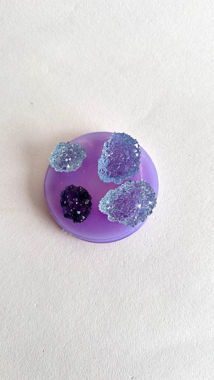 4 Pc Crystal Cluster Silicone Mold Set for DIY Resin Druzy Art Silicone Mold Ideas Decor Shop