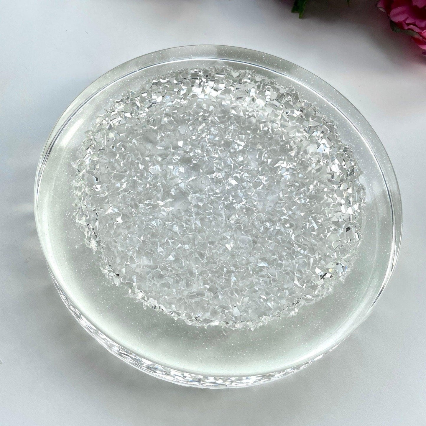 Large Round Insert Crystal Edge Silicone Mold for Wedding Tray and Candle Holder Resin Molds Ideas Decor Shop