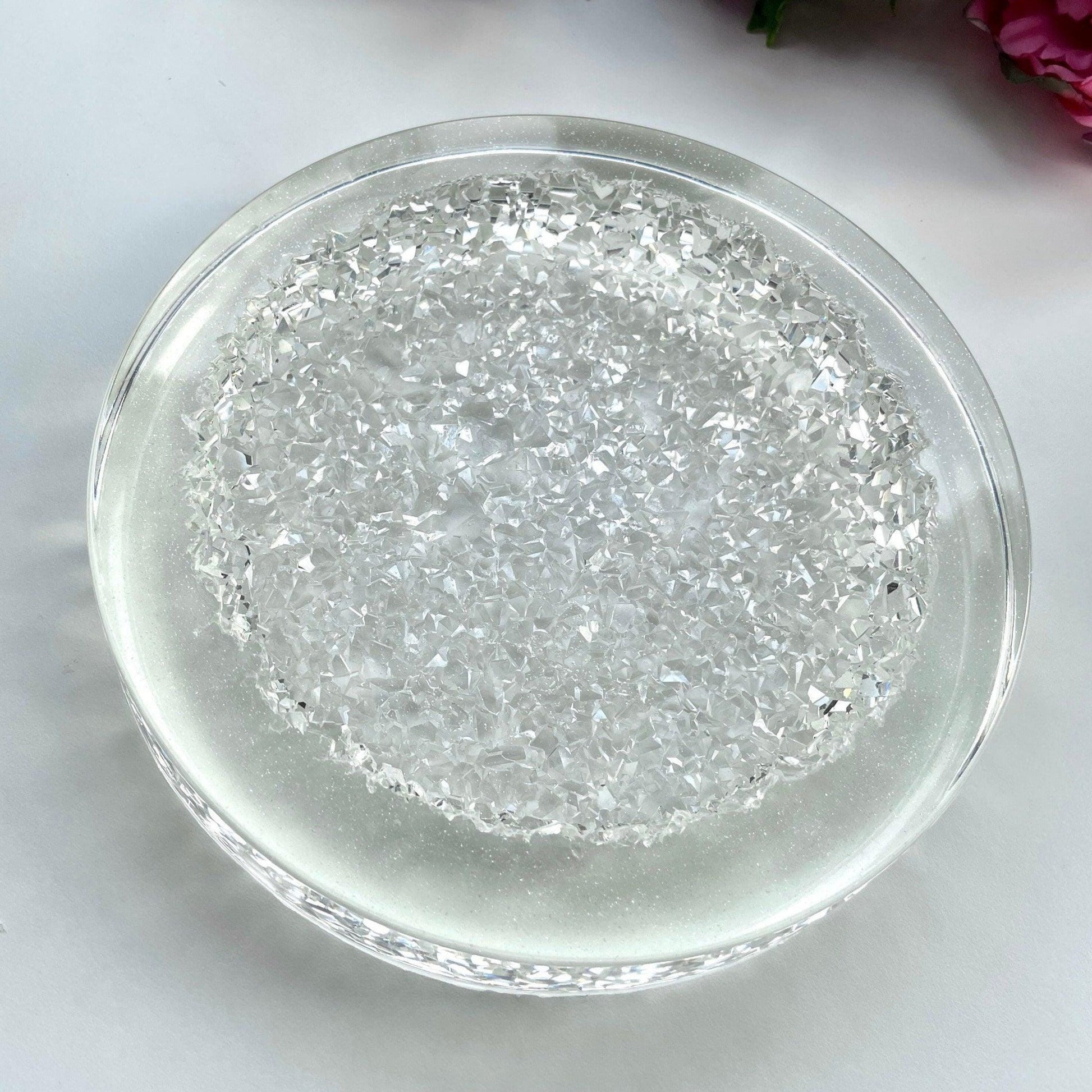 Large Round Insert Crystal Edge Silicone Mold for Wedding Tray and Candle Holder Resin Molds Ideas Decor Shop