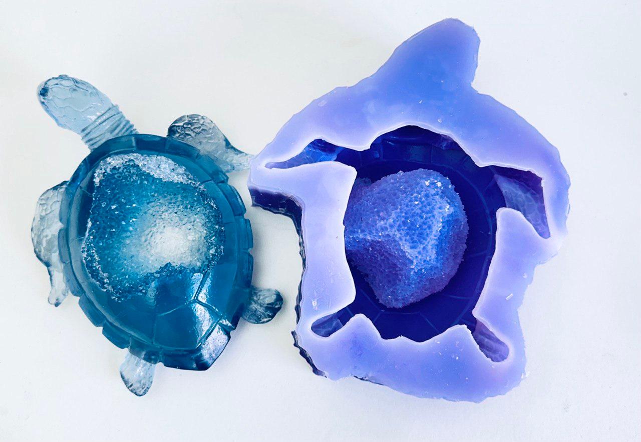 Crystal Sea Turtle Resin Mold - Extra Large Geode Silicone Mold Resin Molds Ideas Decor Shop