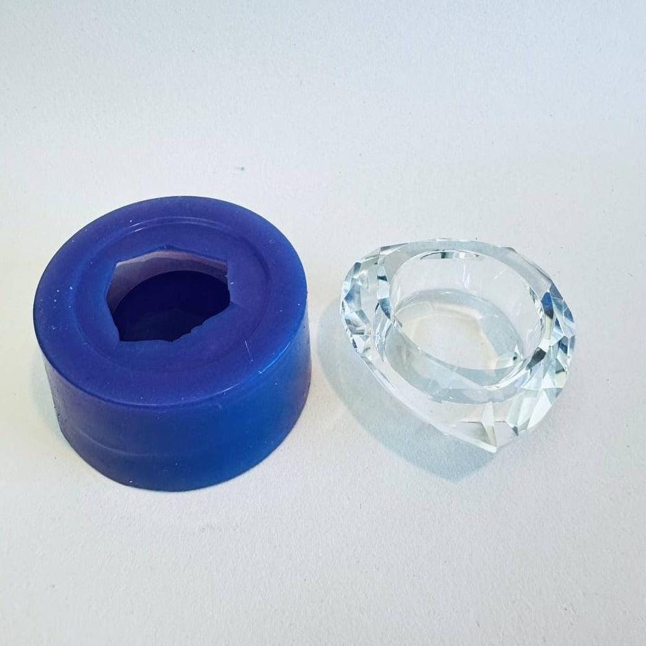 Handmade Crystal Heart Tea Light Holder Resin Casting Silicone Mold Resin Molds Ideas Decor Shop