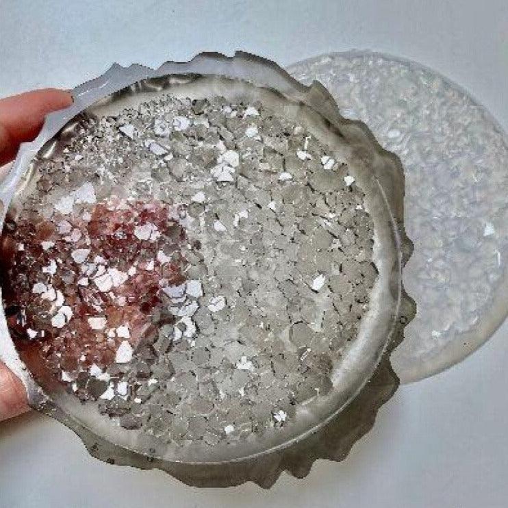Small Round Amethyst Druzy Silicone Mold – Sparkling Crystal Crafting Resin Molds Ideas Decor Shop
