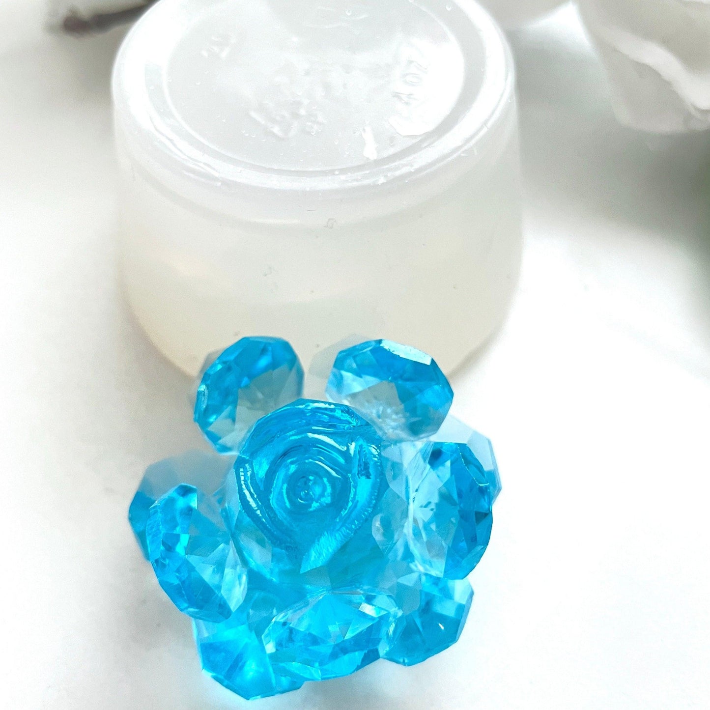 Sparkling Crystal Rose Flower Silicone Mold for Resin, Jewelry, Crafts Resin Molds Ideas Decor Shop
