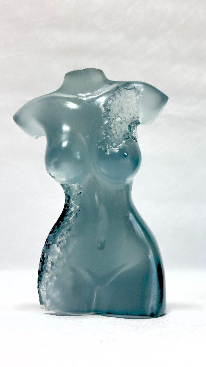 Geode Crystal Lady Body Candle Mold - DIY Silicone Mold for Soap, Resin Craft Resin Molds Ideas Decor Shop