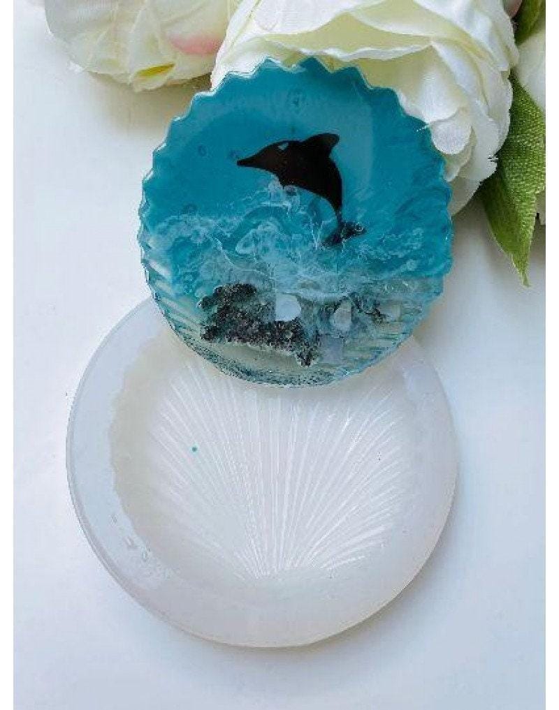 Sea Shell Coaster Silicone Mold for Resin Art and Candle Holder Resin Molds Ideas Decor Shop