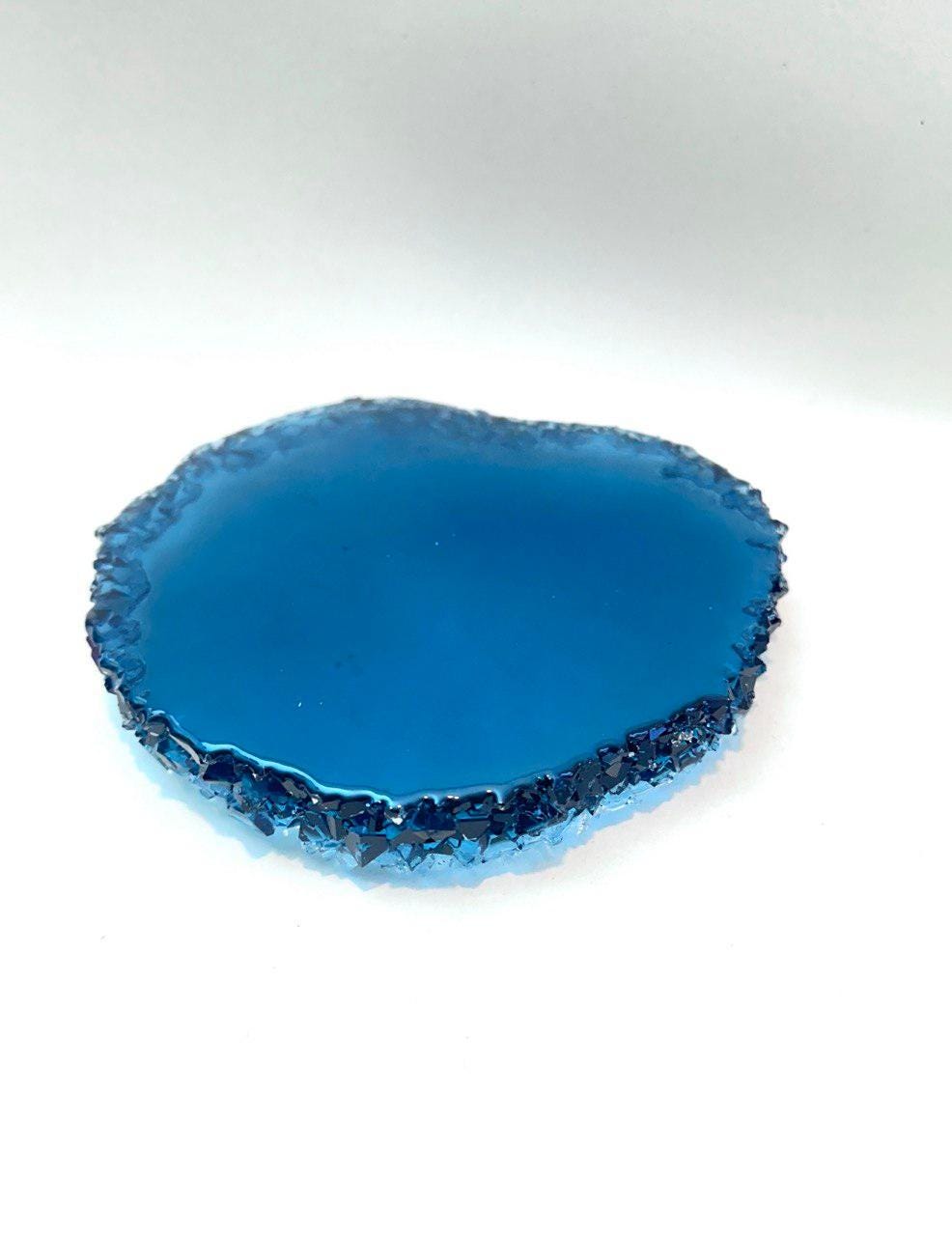 Round Tray with Crystal Edges Silicone Mold for Resin - Crafting Resin Molds Ideas Decor Shop