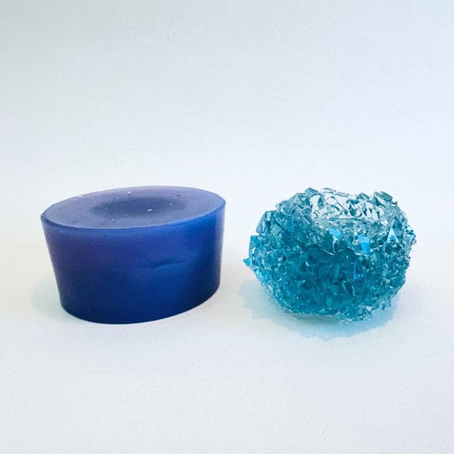 Geode Resin Casting Mold - Handmade Crystal Tea Light Holder Resin Molds Ideas Decor Shop