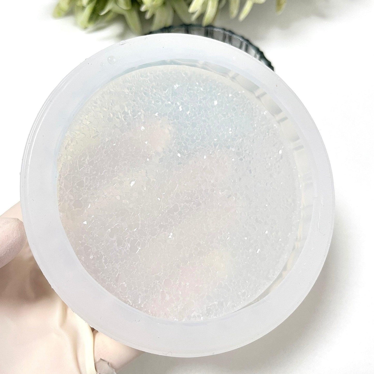 Round Shine Crystal Coaster Silicone Mold for Resin Art and Trays Silicone Mold Ideas Decor Shop