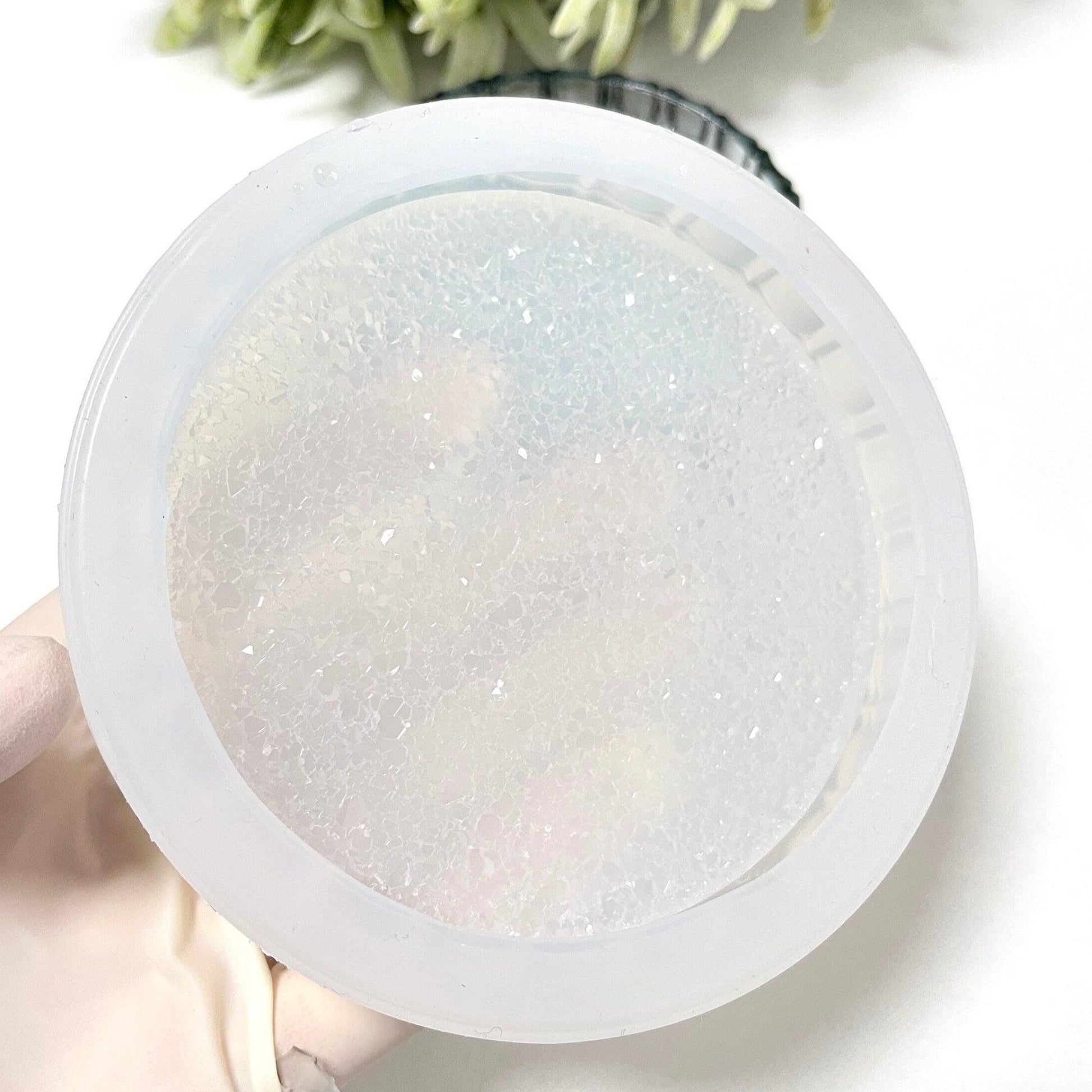 Round Shine Crystal Coaster Silicone Mold for Resin Art and Trays Silicone Mold Ideas Decor Shop